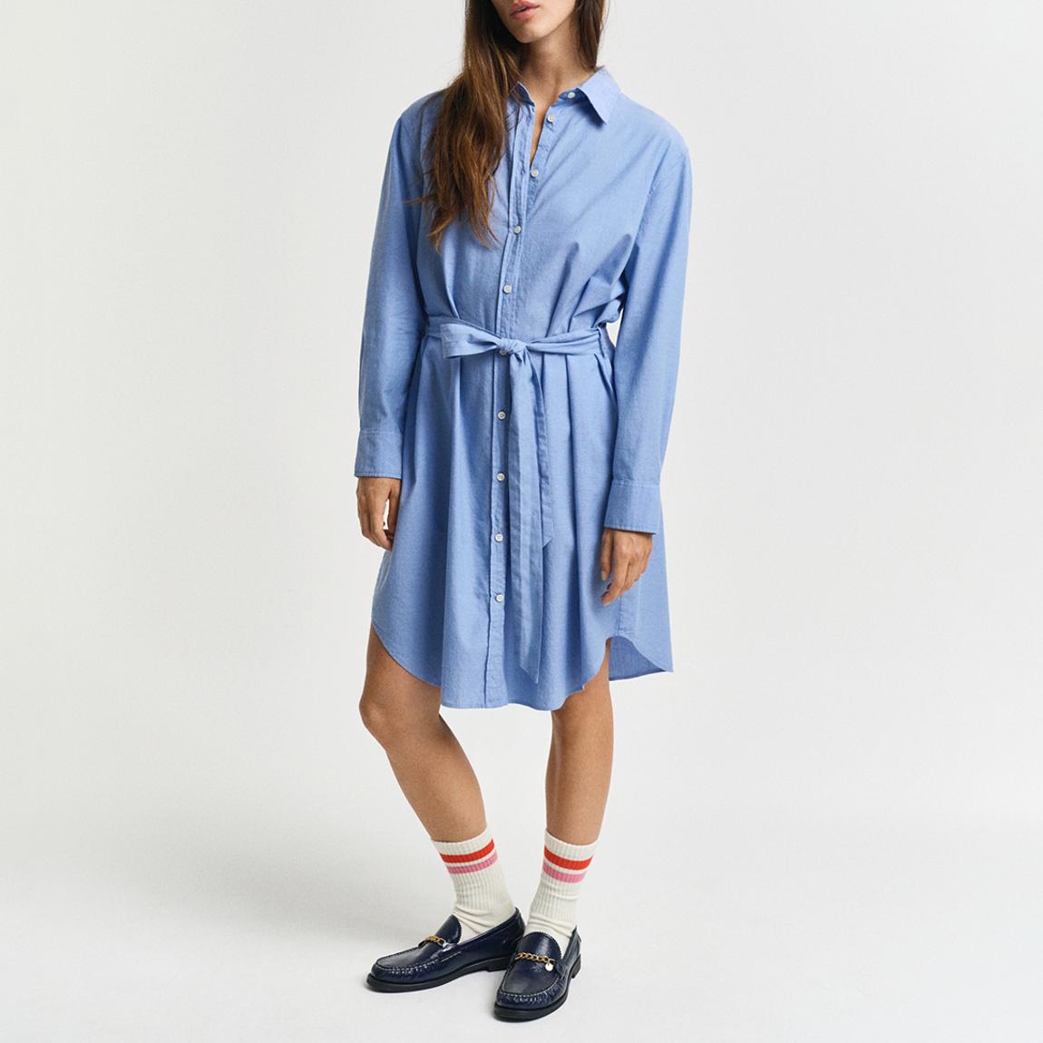 Blue Oxford Mini Shirt Dress main product photo