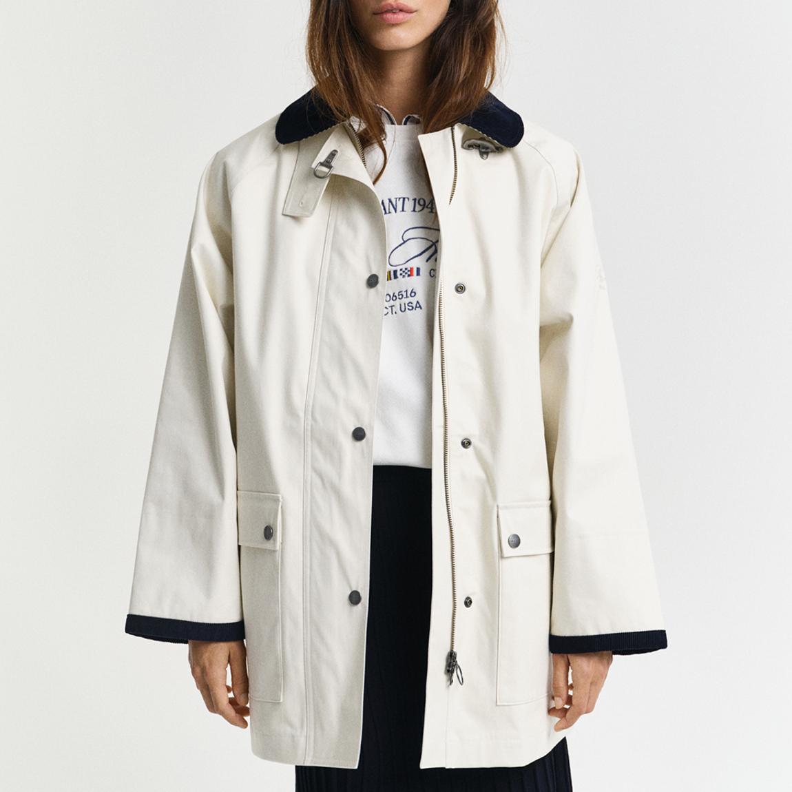Ecru Contrast Collar Saling Jacket main product photo