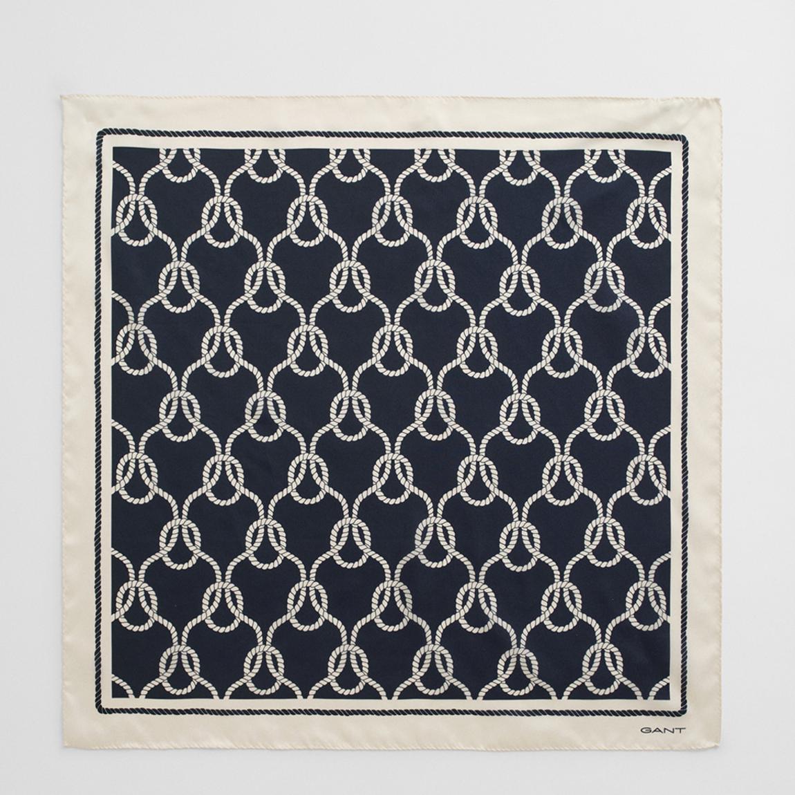 Navy Rope Print Silk Scarf main product photo