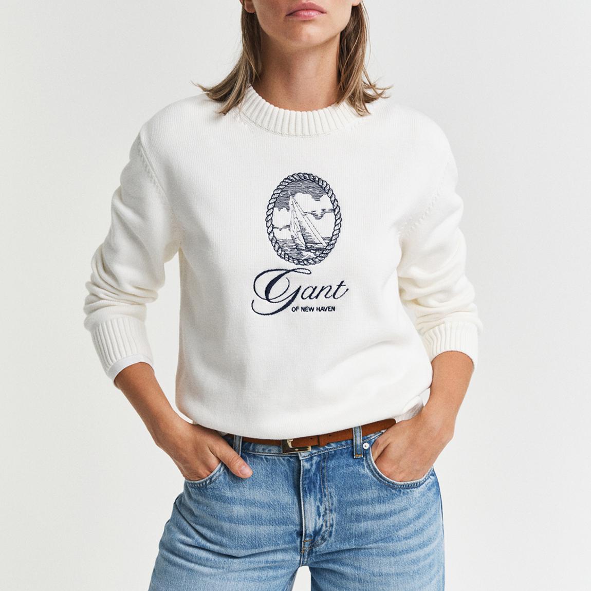 Cream Graphic Cotton C-Neck main product photo
