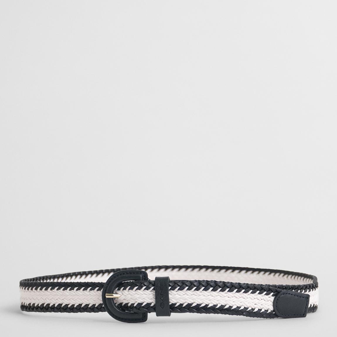 Black/ White Contrast Edge Braided Belt main product photo