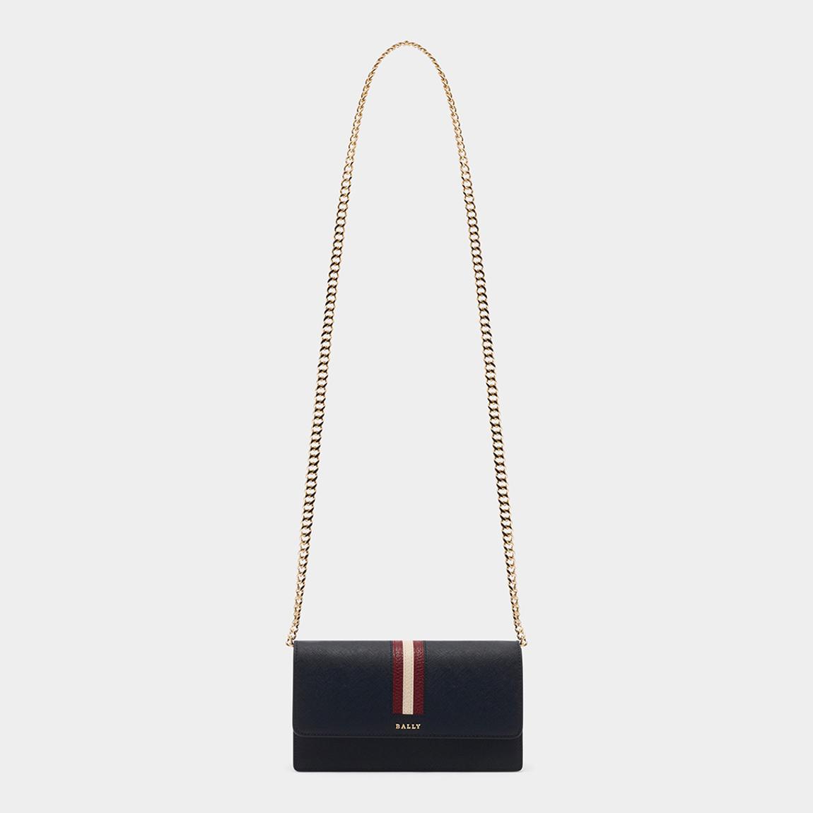 BALLY Navy Blue Sadelle Stripe Mini Bag - BrandAlley
