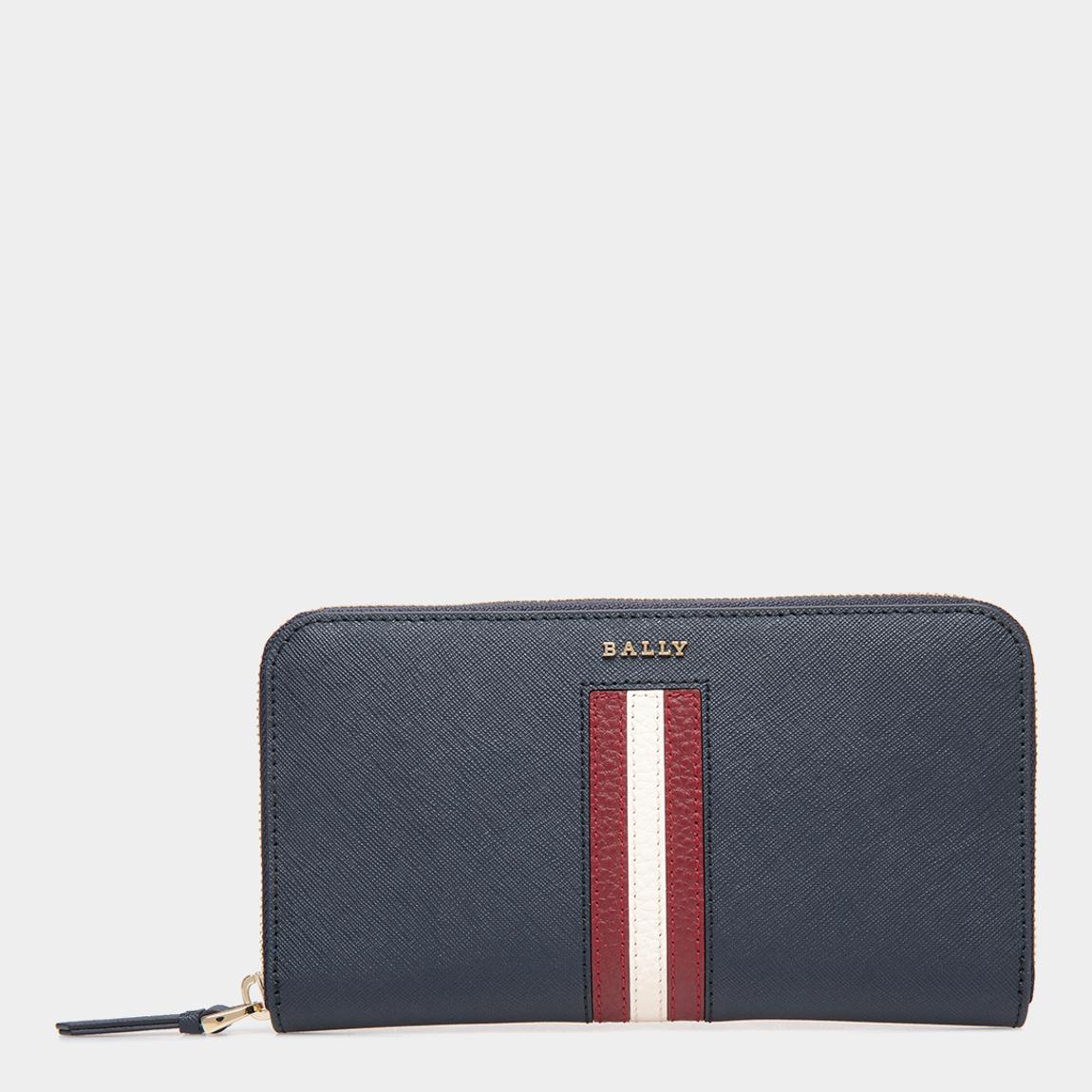 BALLY スマートウォレット　ネイビー BALLY Navy Blue Sorissa Zip Around Wallet - BrandAlley