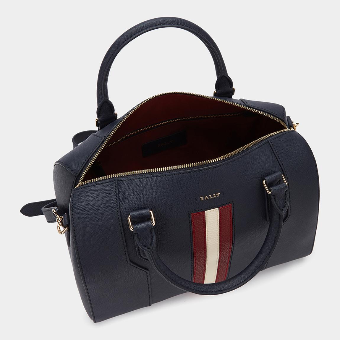 BALLY Blue Selene Embossed Leather Bowling Bag - BrandAlley