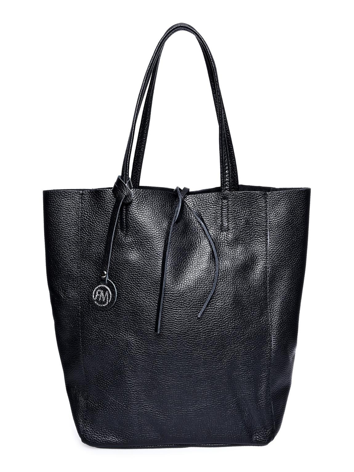 Black Drawstring Handbag By Roberta M main product photo