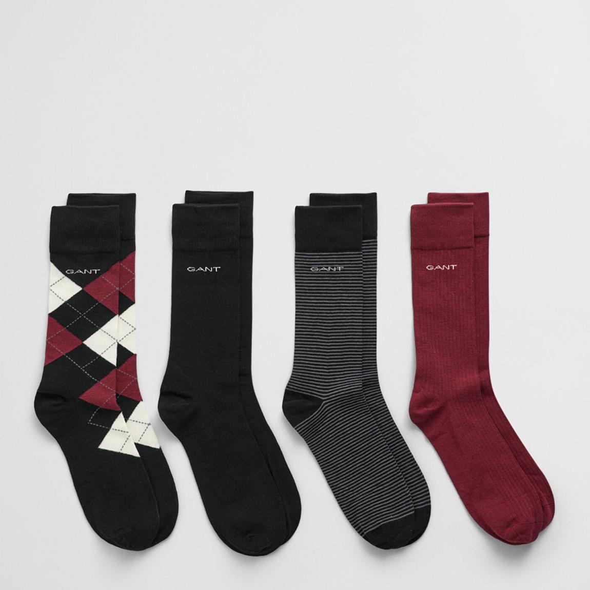 Multi Argyle/Stripe/Solid Socks 4-Pack main product photo