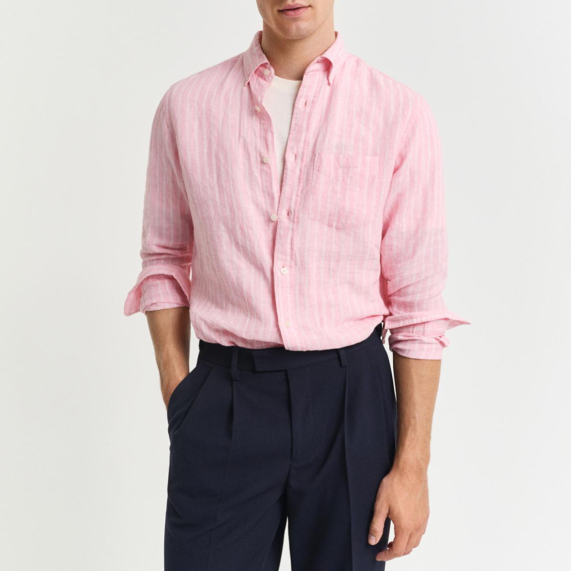 Pink Linen Stripe Shirt main product photo