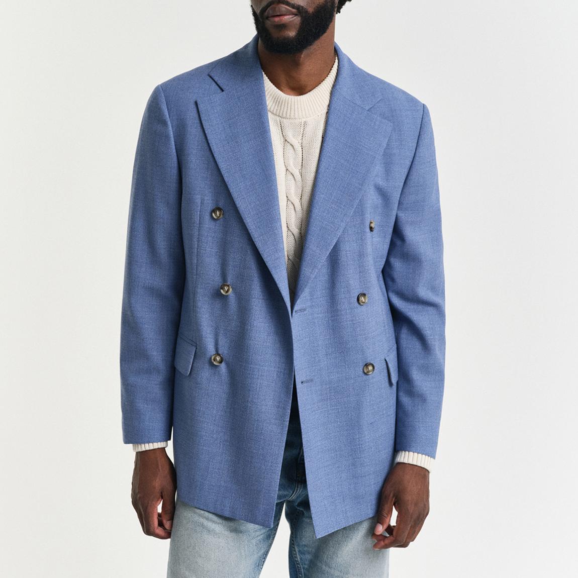 Blue Mouline Wool Suit Jacket main product photo
