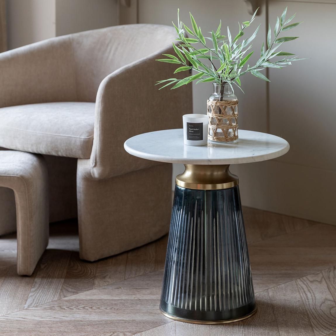 Corin Side Table, Blue main product photo