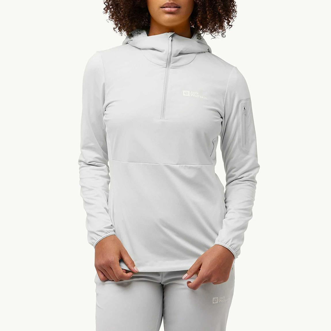 Light Grey Prelight Trail Hooded Fleece main product photo