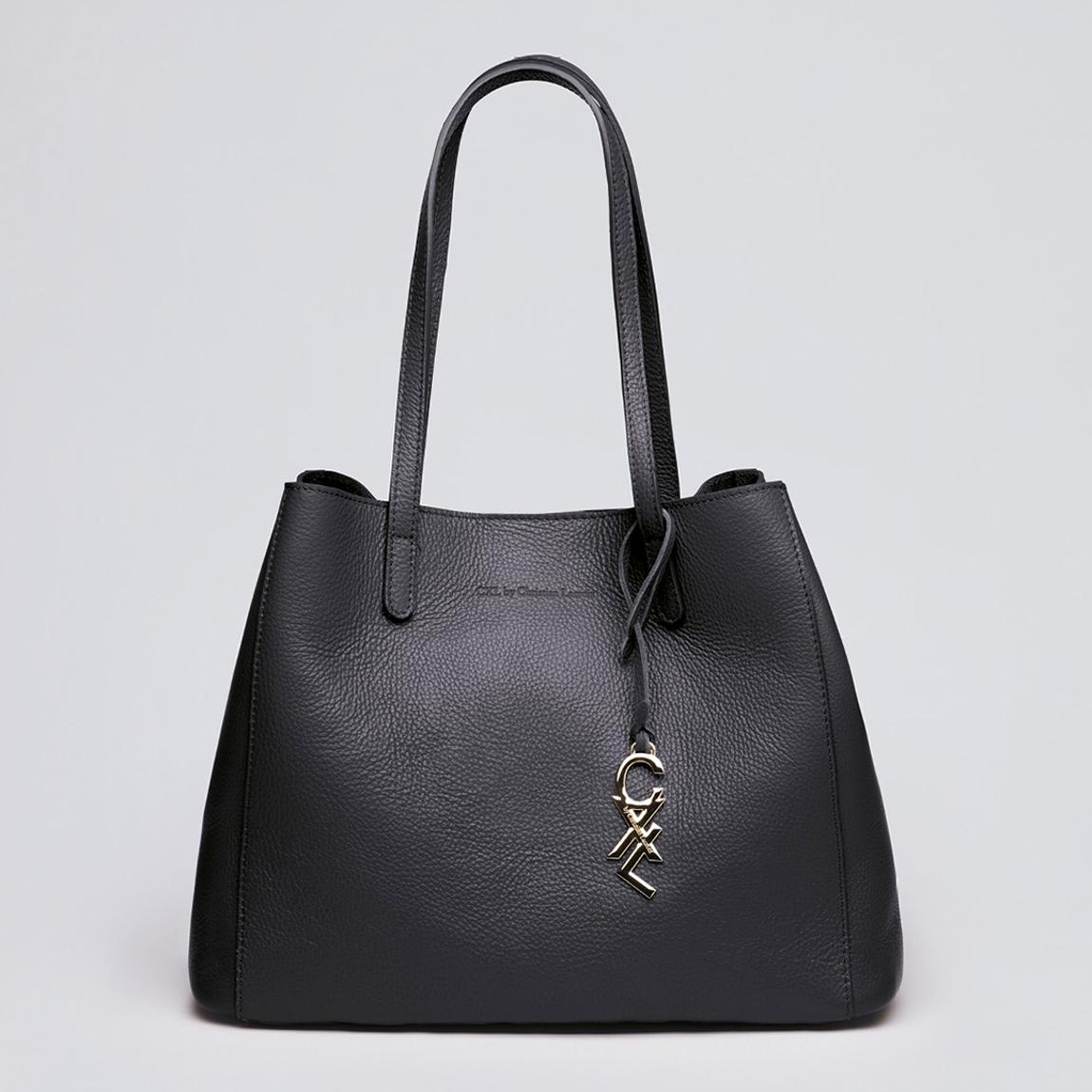 Black Leather Handbag Alesia main product photo