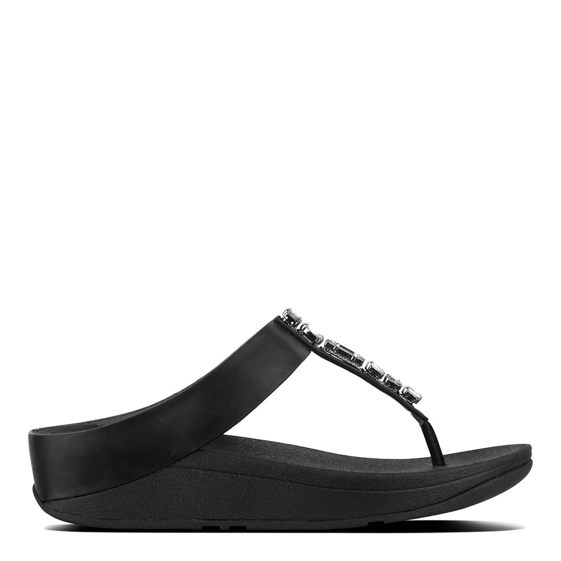 Black Fino Bejewelled Toe Post Sandals main product photo