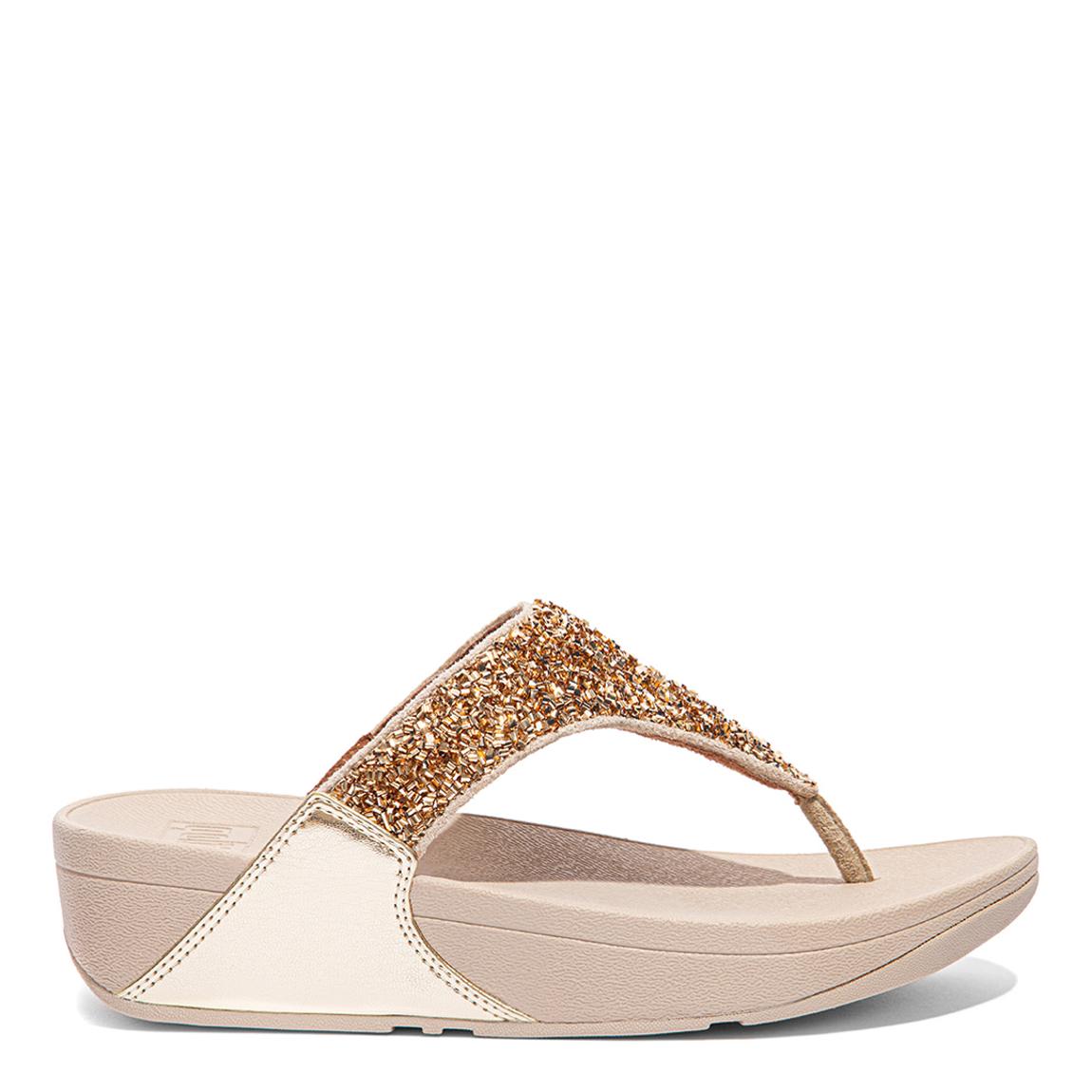 Gold Lulu Shimmerfoil Toe Post Sandals main product photo