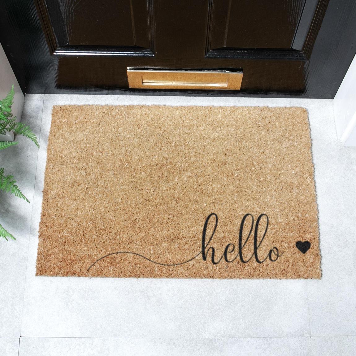 Hello Scribble Heart Doormat 60x40cm main product photo