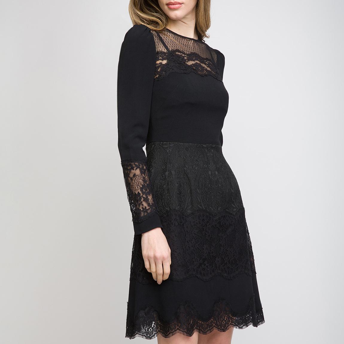 Dolce & Gabbana Black Semi Sheer Lace Panel Dress - BrandAlley Dolce & Gabbana Black Semi Sheer Lace Panel Dress - BrandAlley