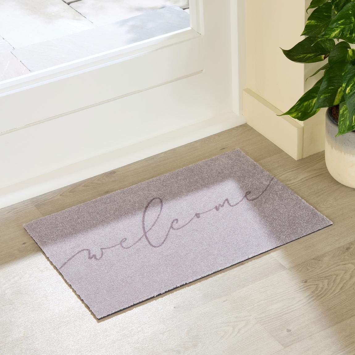 Taupe Welcome Indoor Washable Doormat 60x40cm main product photo