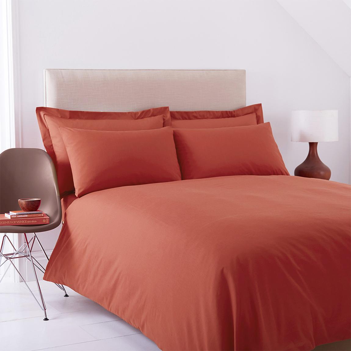 Poetry Plain Dye Single Terracotta Duvet Cover Set main product photo