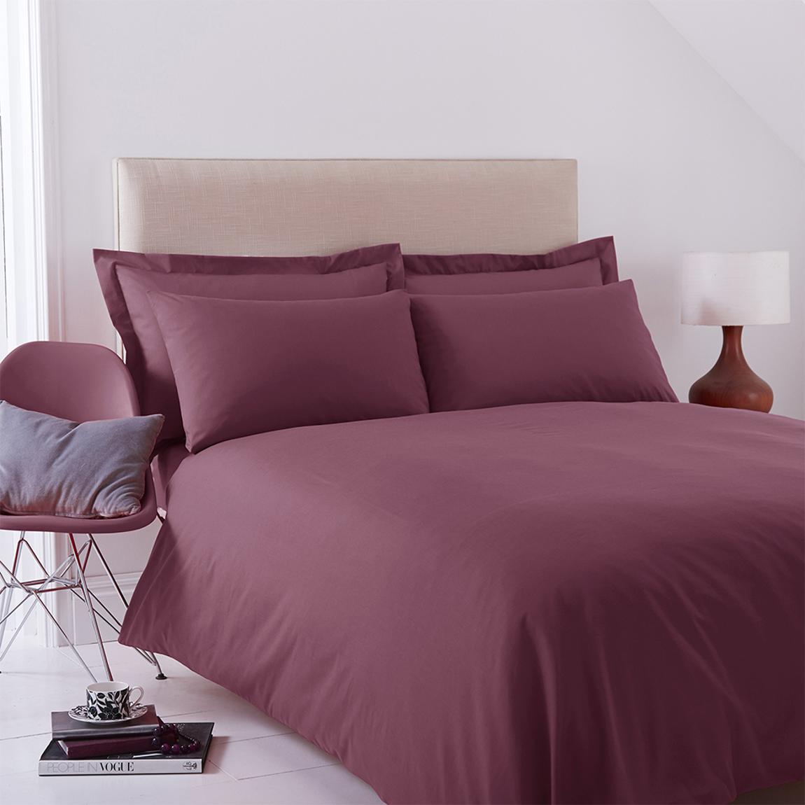 Poetry Plain Dye Single Aubergine Duvet Cover Set main product photo