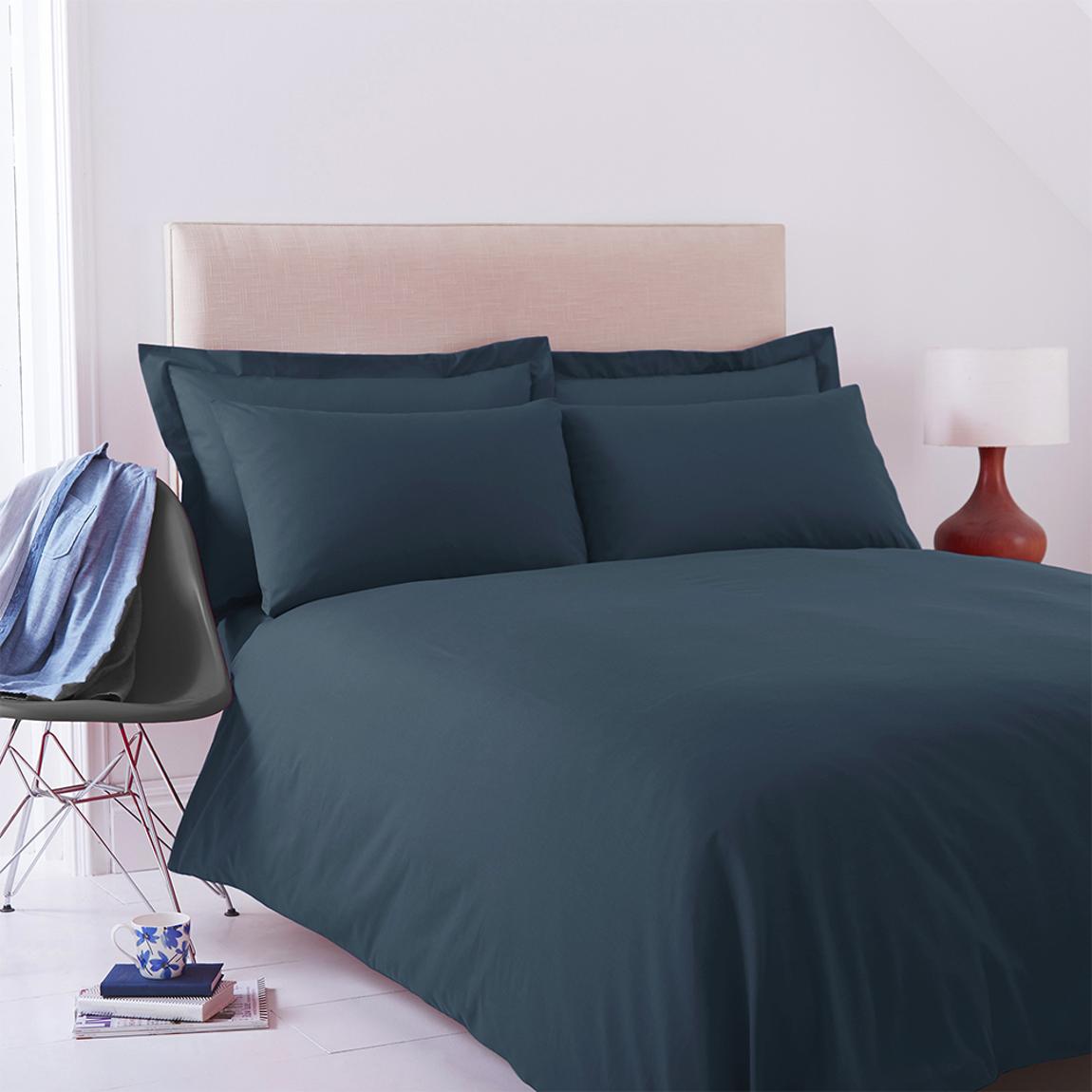 Poetry Plain Dye Double Navy Duvet Cover Set main product photo
