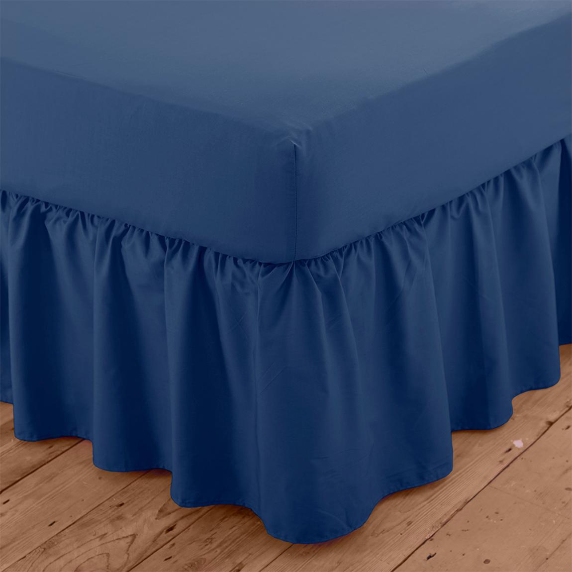 Charlotte Thomas Poetry Plain King Platform Valance Sheet Frilled - Navy main product photo