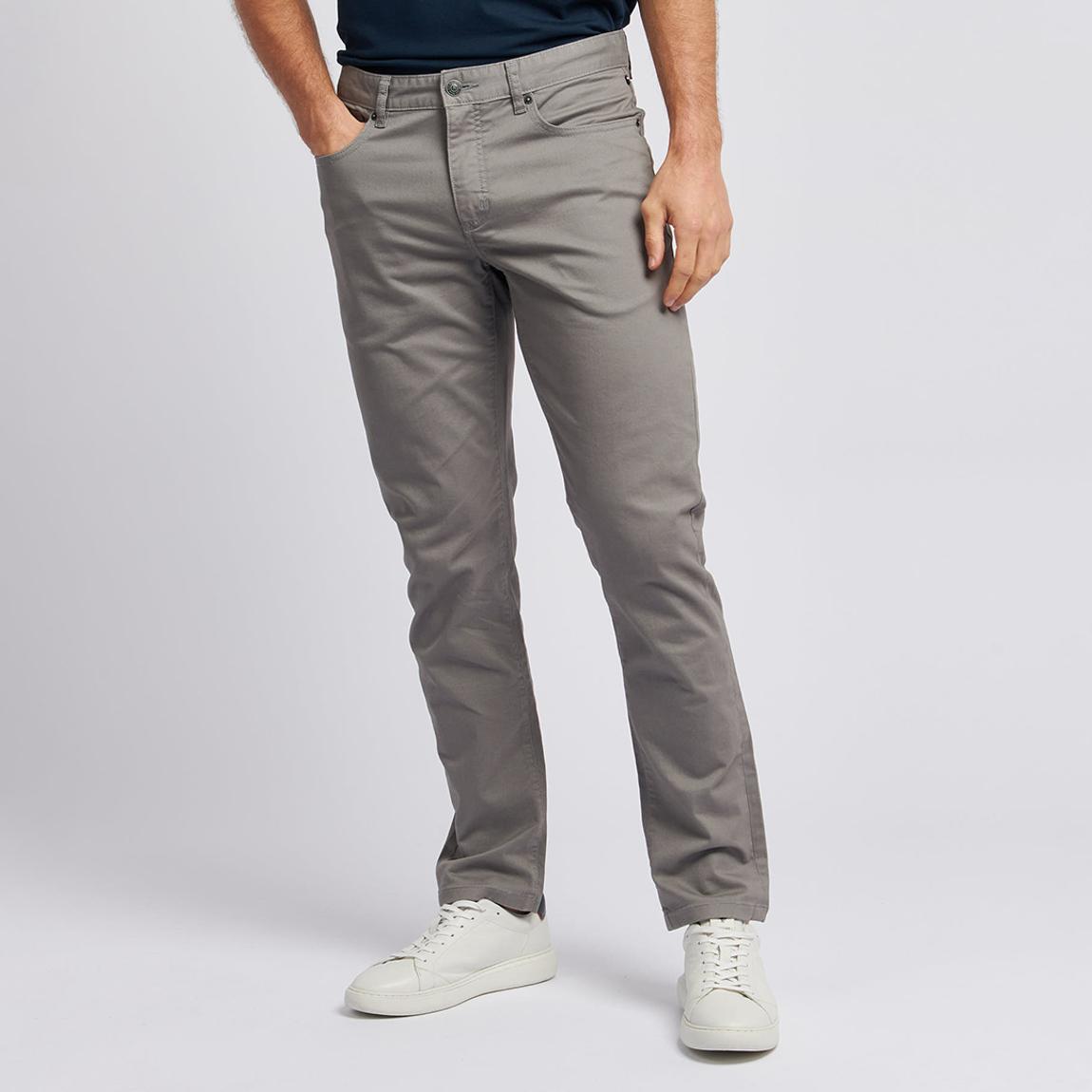 Grey 5 Pocket Cotton Blend Trousers main product photo