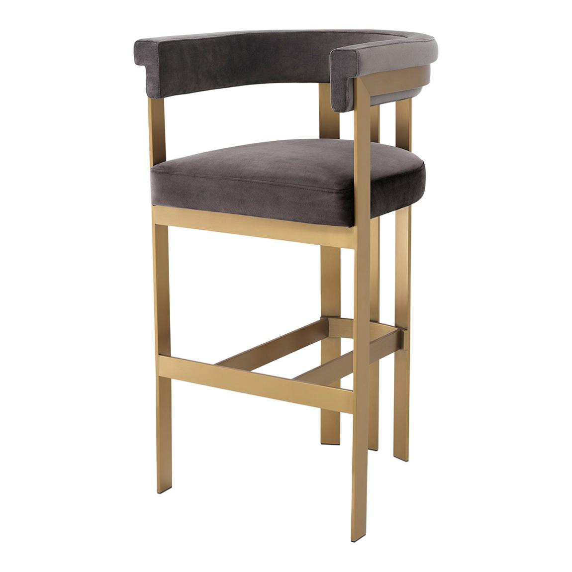 Clubhouse Bar Stool, Savona Grey Velvet main product photo