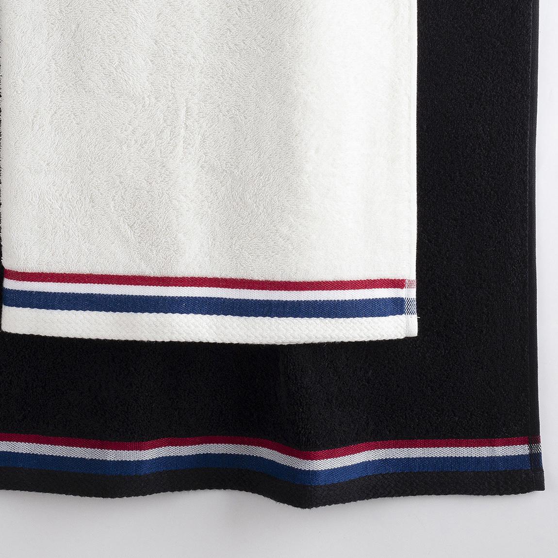 Pure Cotton Brand Stripe Towel, Pack of 2 Towels, Bright White main product photo