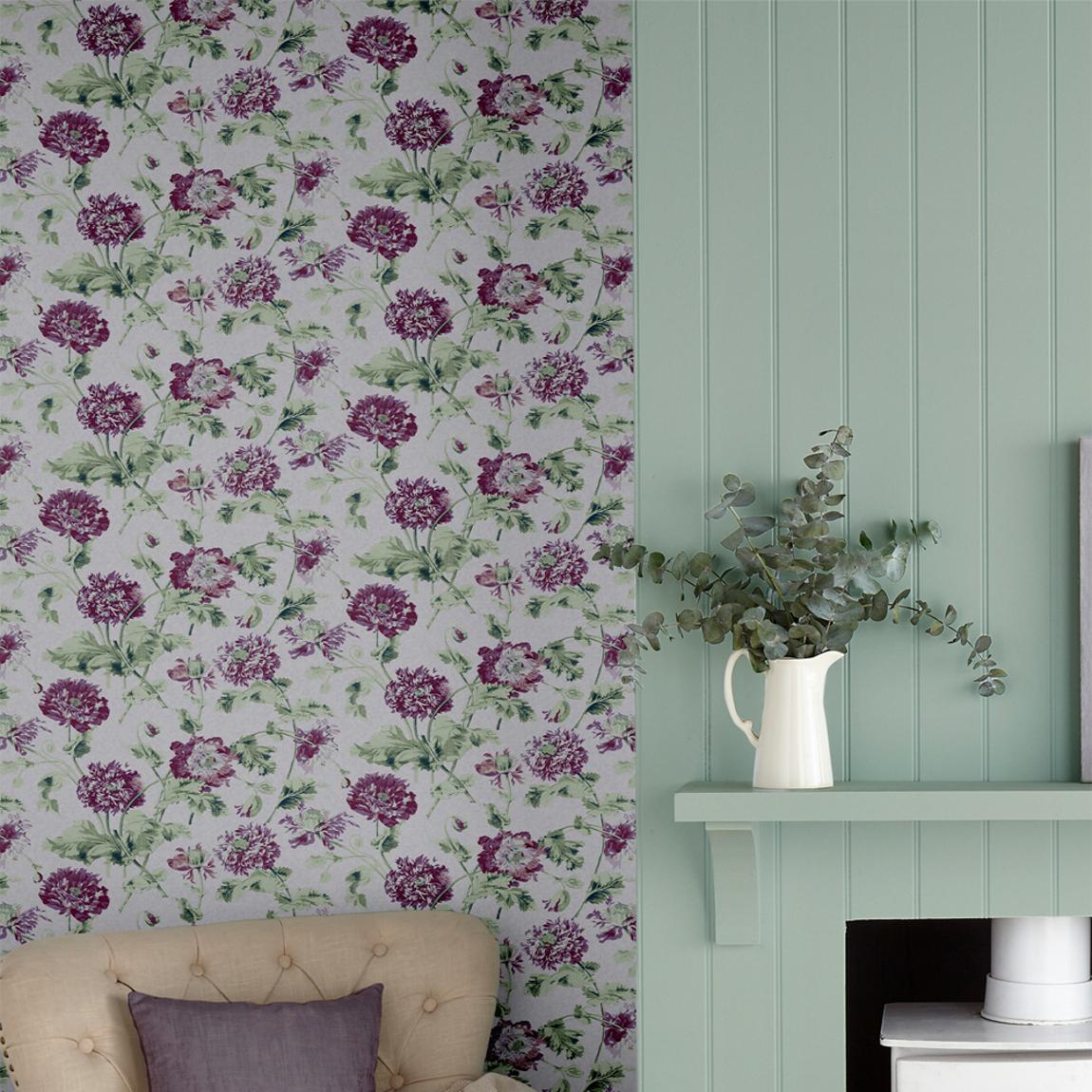 Laura Ashley Hepworth Grape Wallpaper main product photo