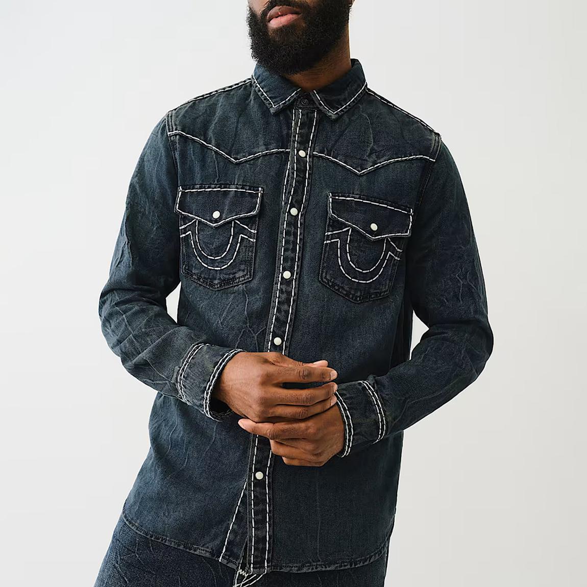 Washed Black Western Shirt main product photo