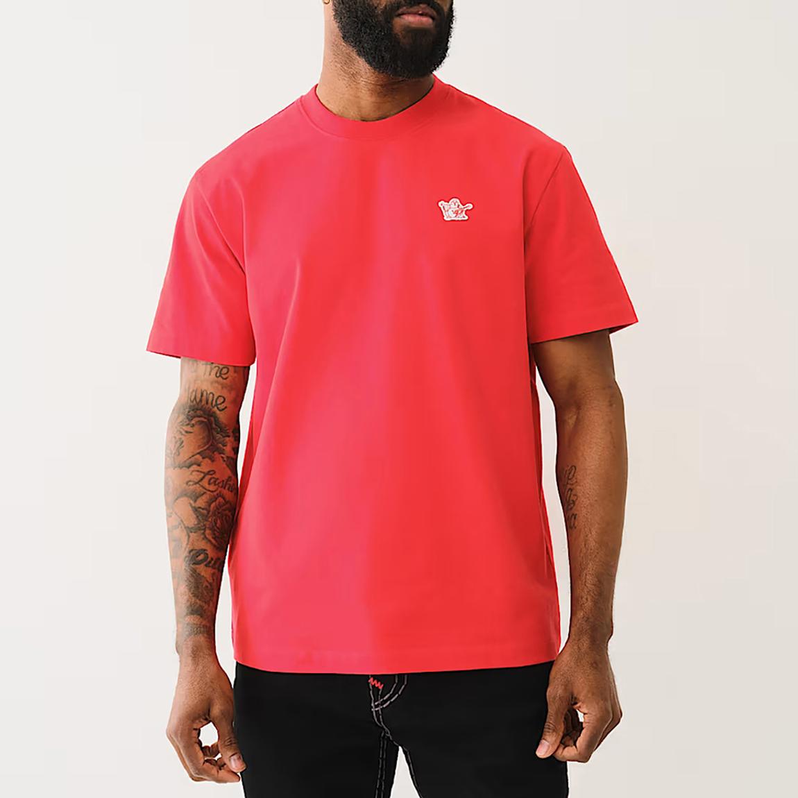 Bright Pink Buddha Embroidered Crew T-Shirt main product photo