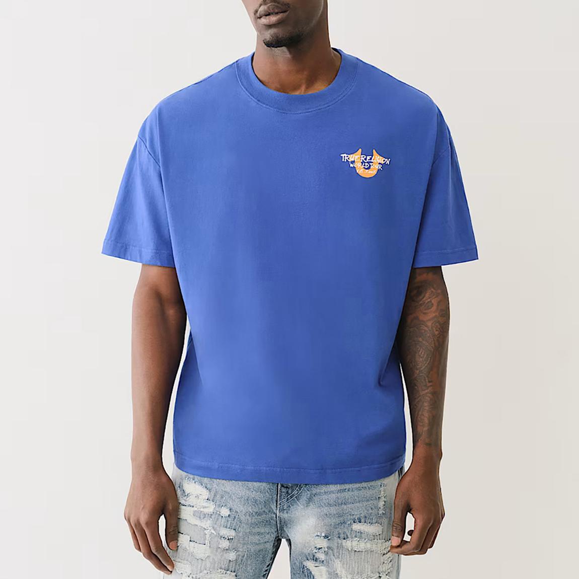 Blue Printed World Tour Cotton T-Shirt main product photo
