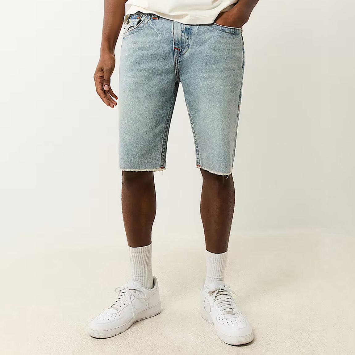 Light Blue Raw Denim Cotton Shorts main product photo