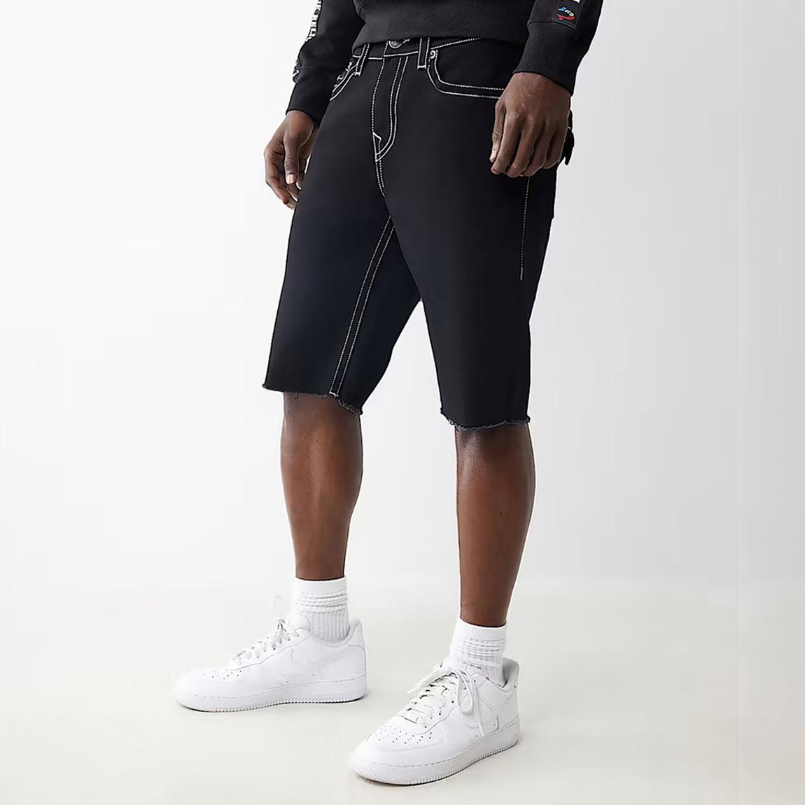 Black Raw Denim Shorts main product photo