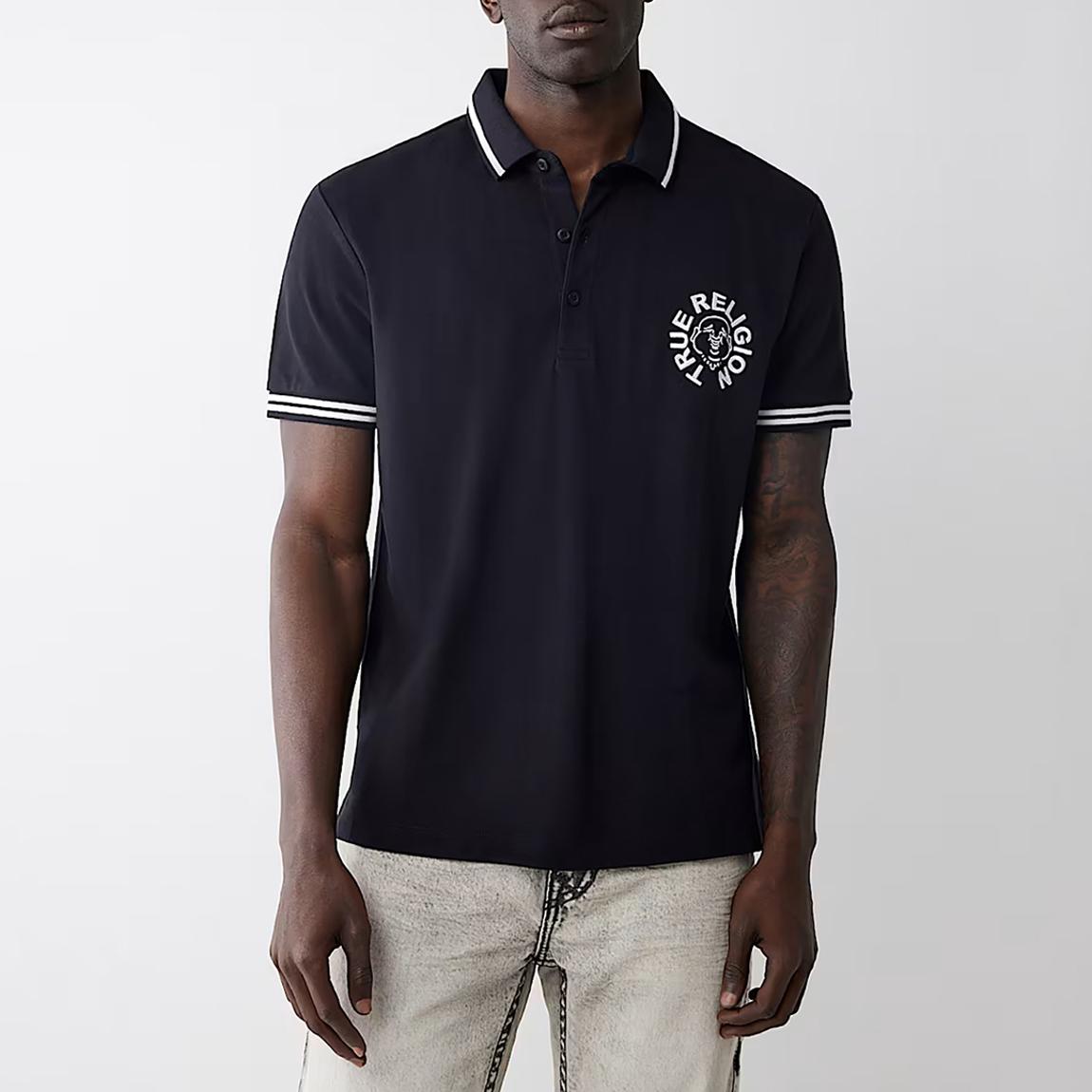 Black Tipped Buddha Cotton Polo Shirt main product photo