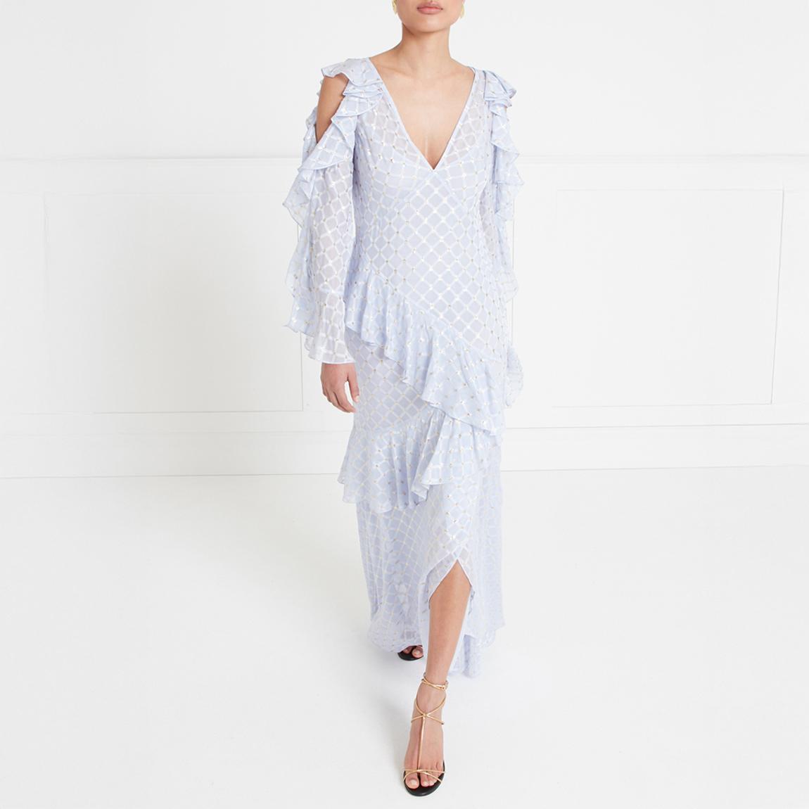 aje blue and white floral dress Layla Mini Dress | Rose Ink Blue