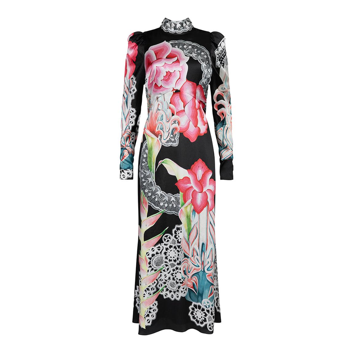 Black Cici Print Tie Dress main product photo