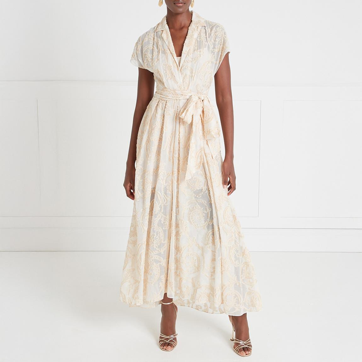 Temperley London Ivory Lace Garda Wrap Dress - BrandAlley