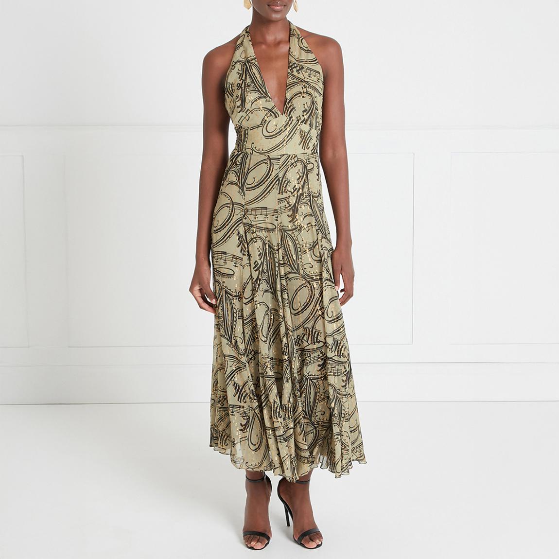 Sage/Gold Silviana Halter Dress main product photo