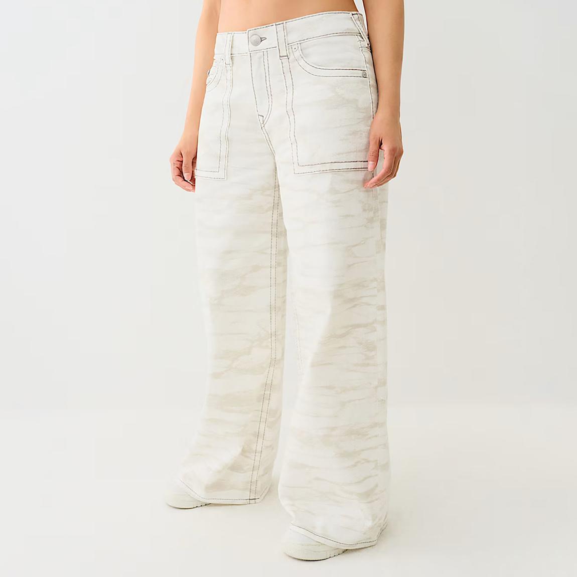Cream Jessie Big T Abstract Baggy jean main product photo