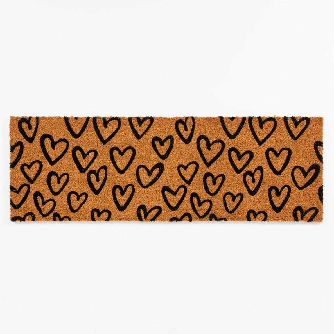 Astley 40x120cm Hand Drawn Hearts Natural PVC Backd Coir Mat main product photo