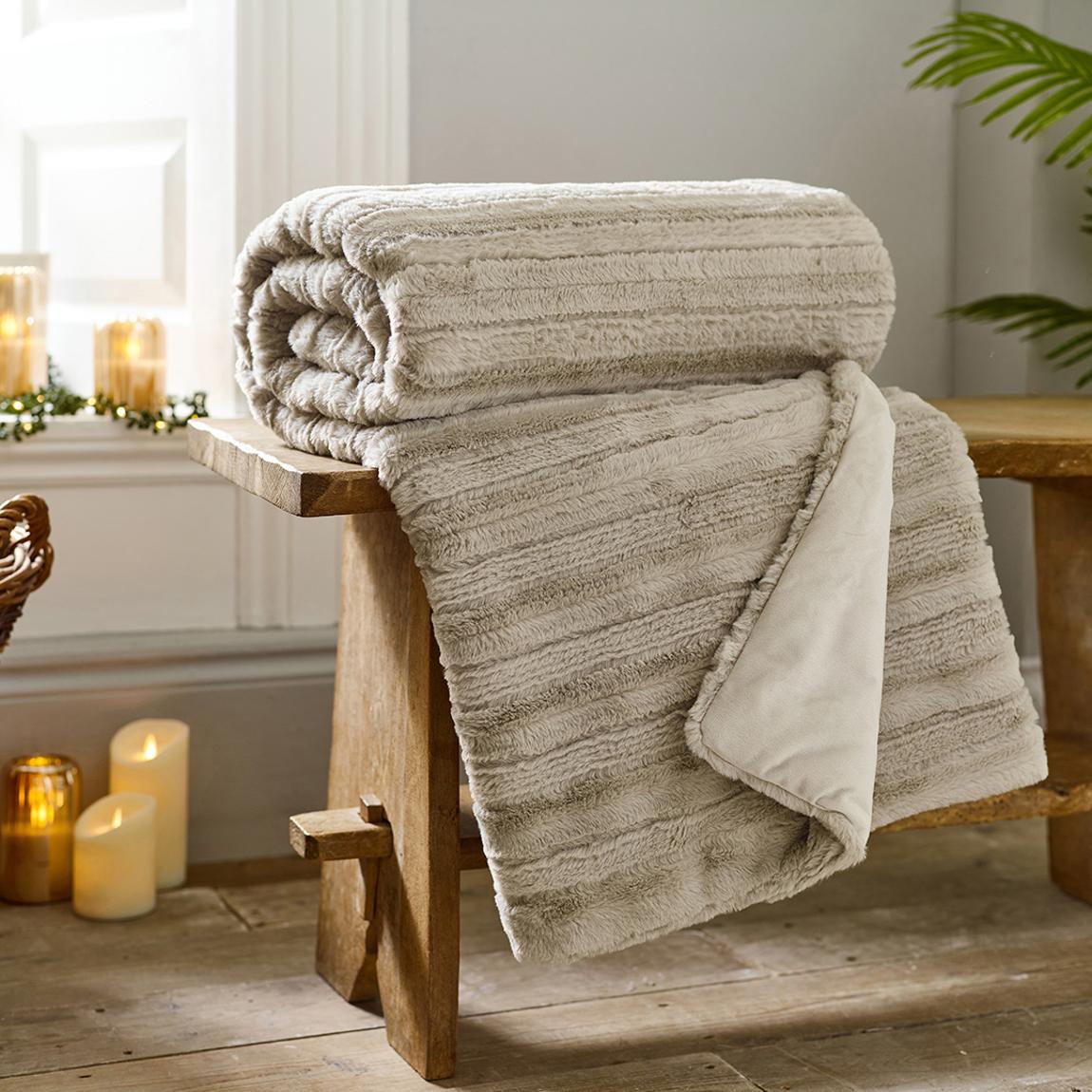 Chatsworth Faux Fur 130x170cm Throw, Fawn main product photo