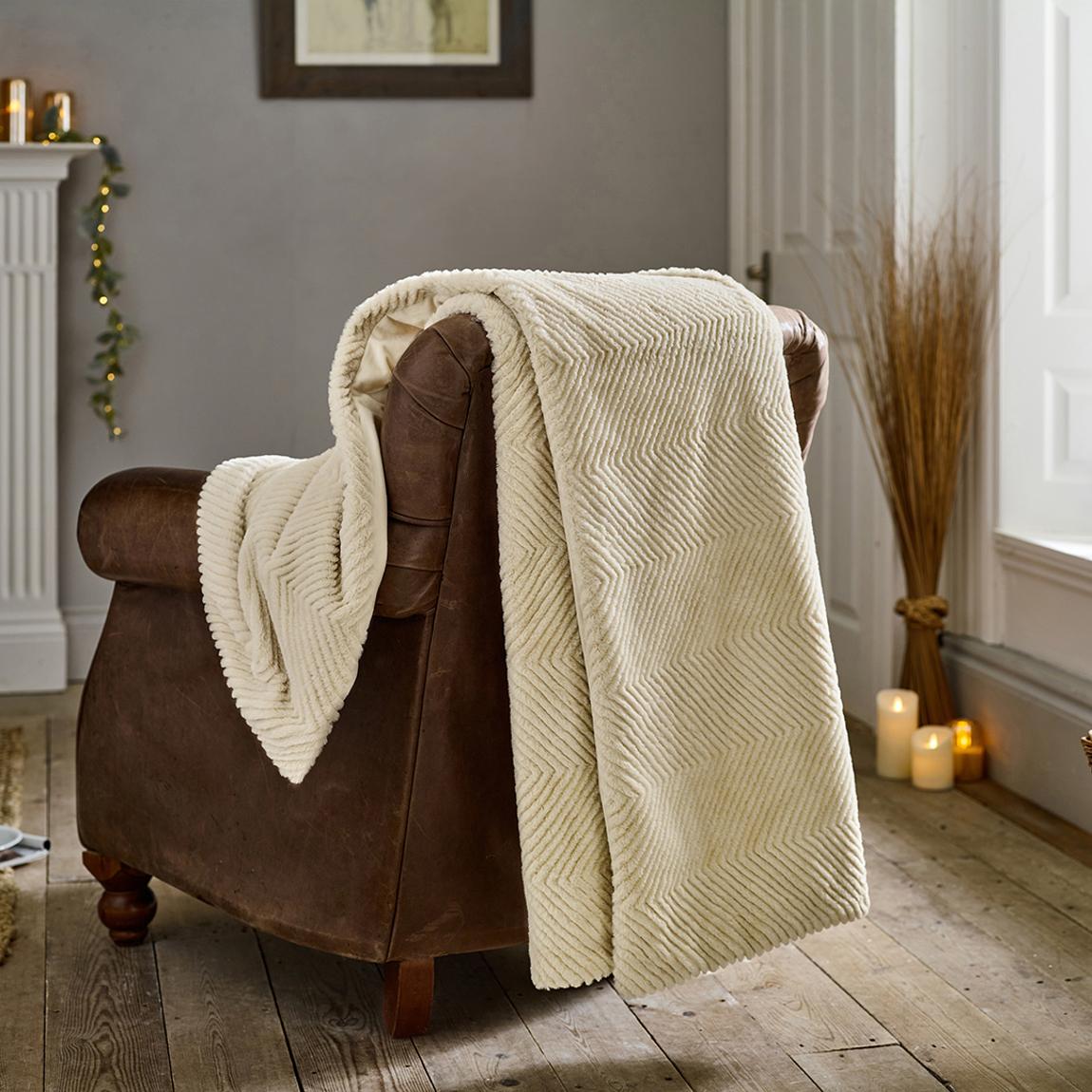 Burghley Faux Fur 130x170cm Throw, Almond main product photo