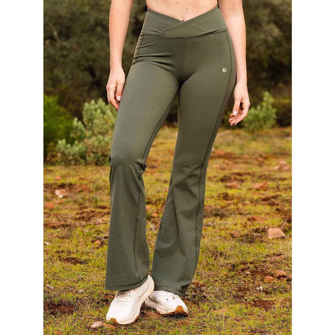 Khaki Encompass Flared Trousers main product photo