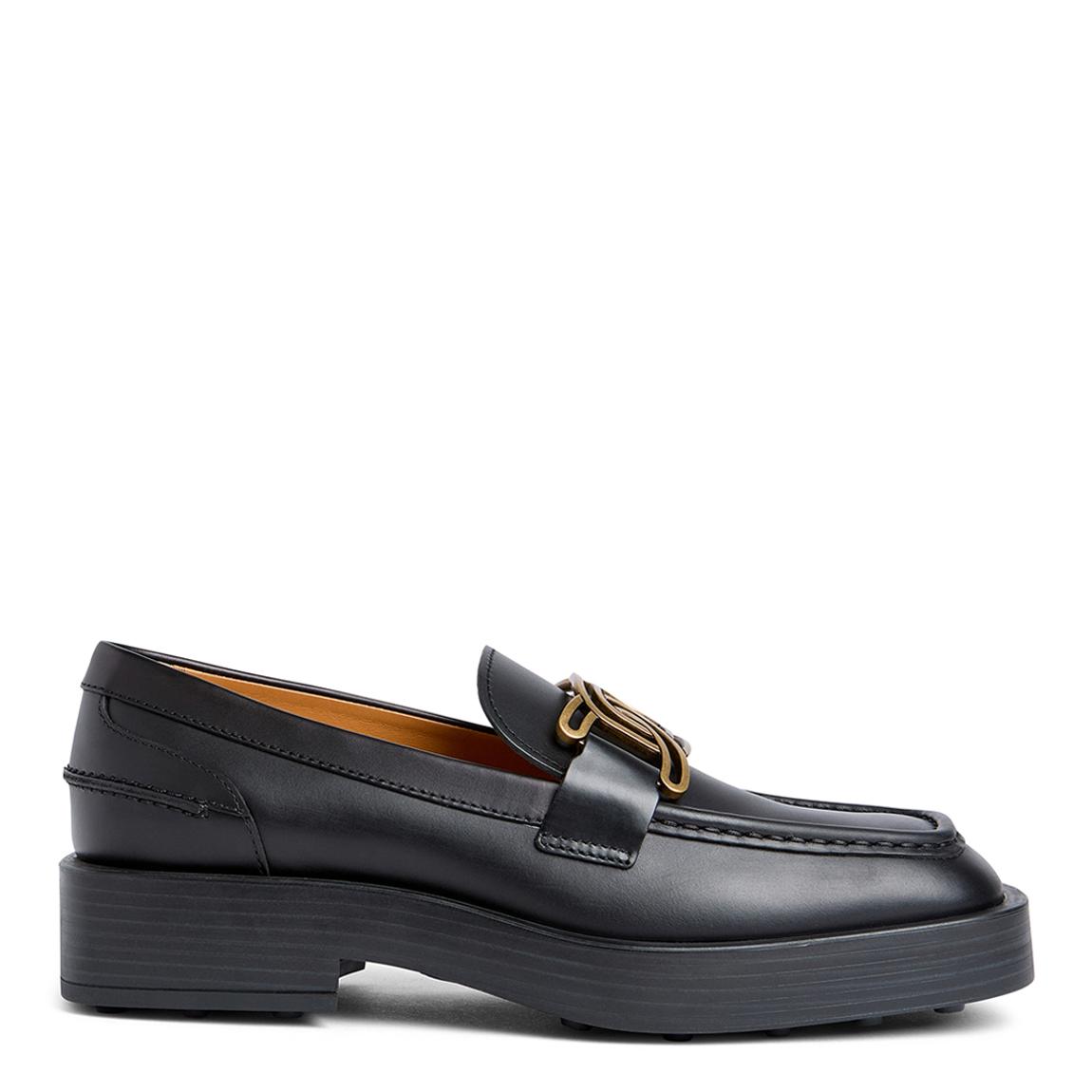 Women's Black Gomma Pesante Leather Loafers main product photo