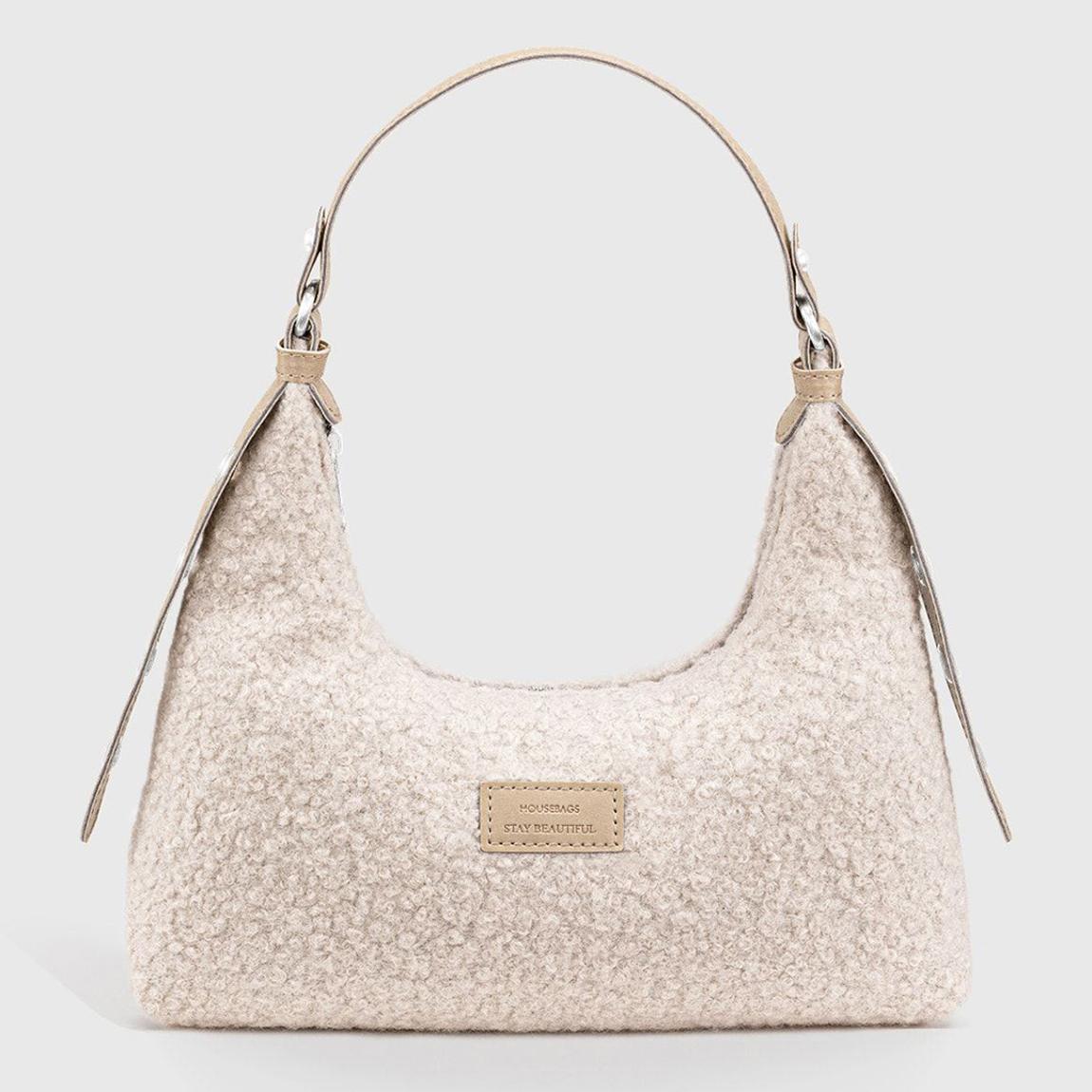 Beige Faux Fur Handbag main product photo