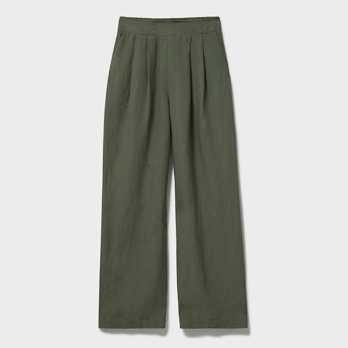 Khaki Mayla Linen Trouser main product photo