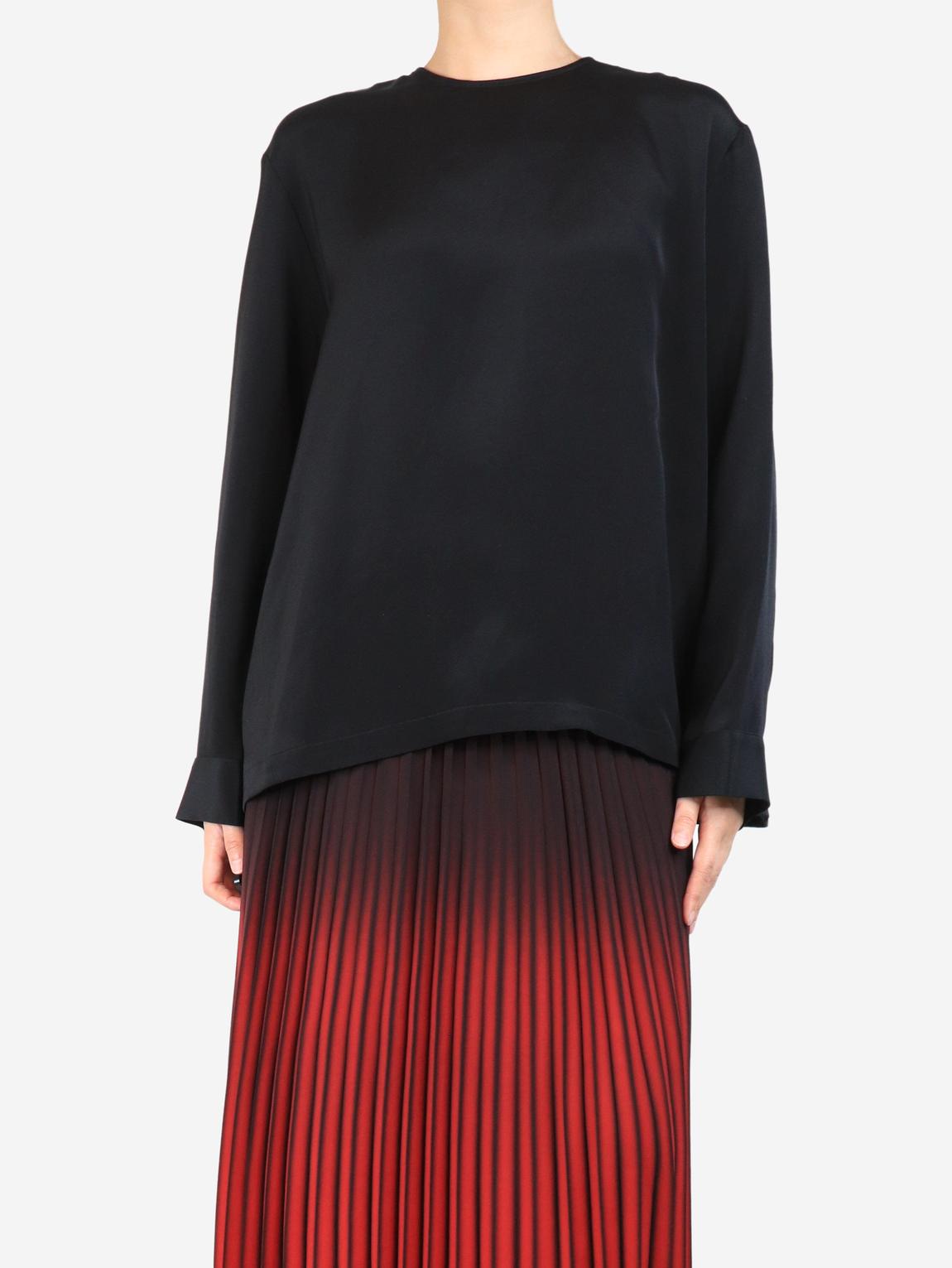Black silk top main product photo