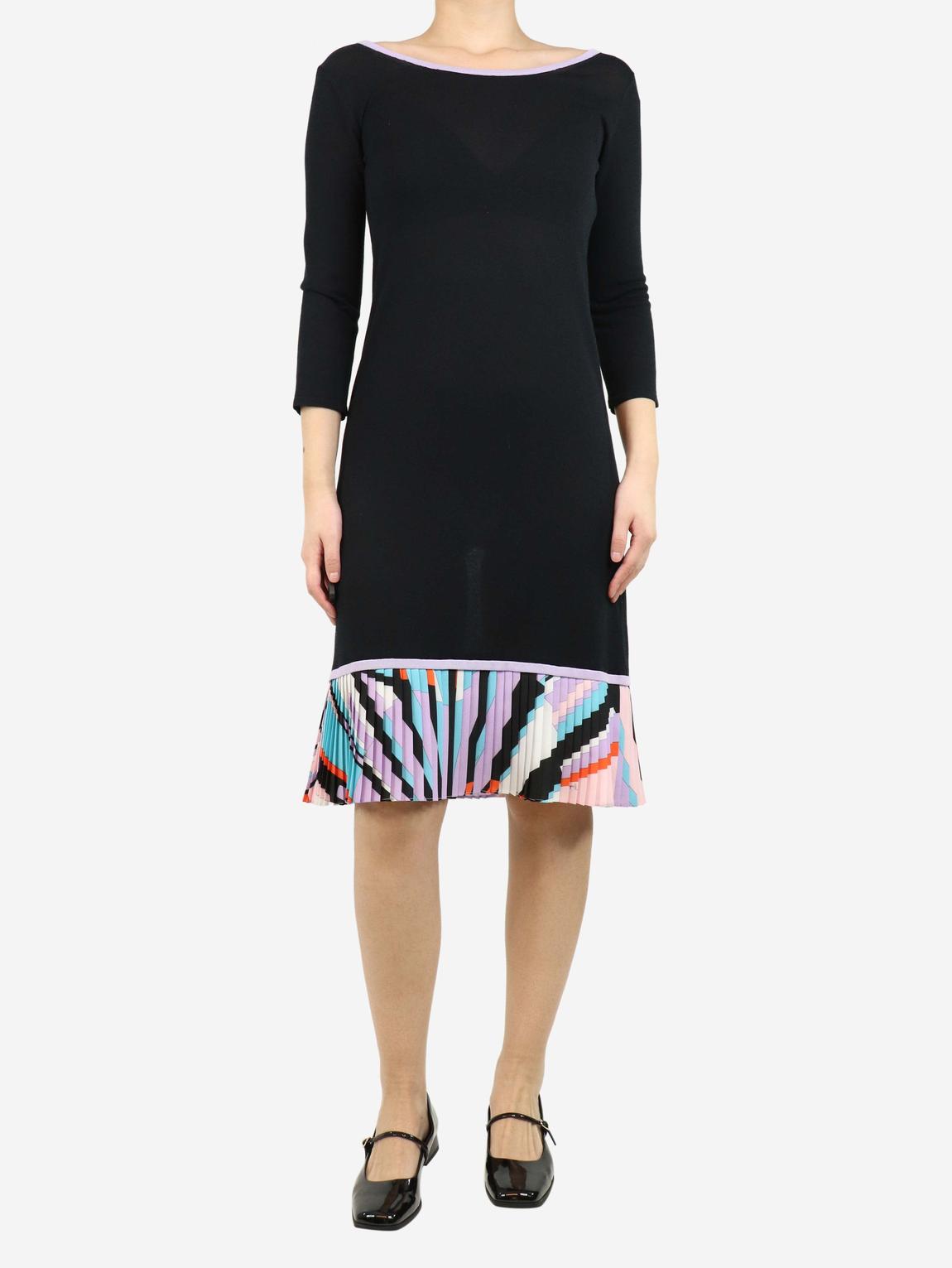 Black boat neck midi dress main product photo