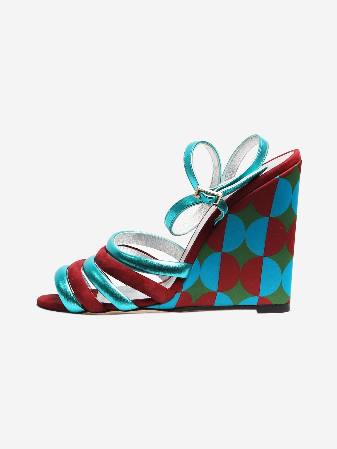 La Double J Multicolour wedge sandals main product photo