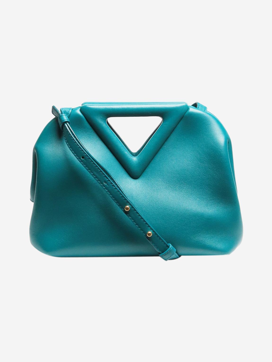 Turquoise point small leather bag main product photo